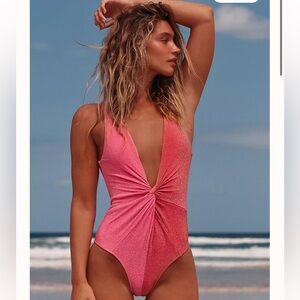 NWT Free People Olivia Shine One-Piece Swimsuit in Aurora Luxe Shimmer